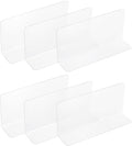 uxcell 6pcs Clear Shelf Dividers, 8"x3.9" Plastic L-Shaped Shelf Separator, Transparent Organizer Divider for Supermarket Store Commodity Classification