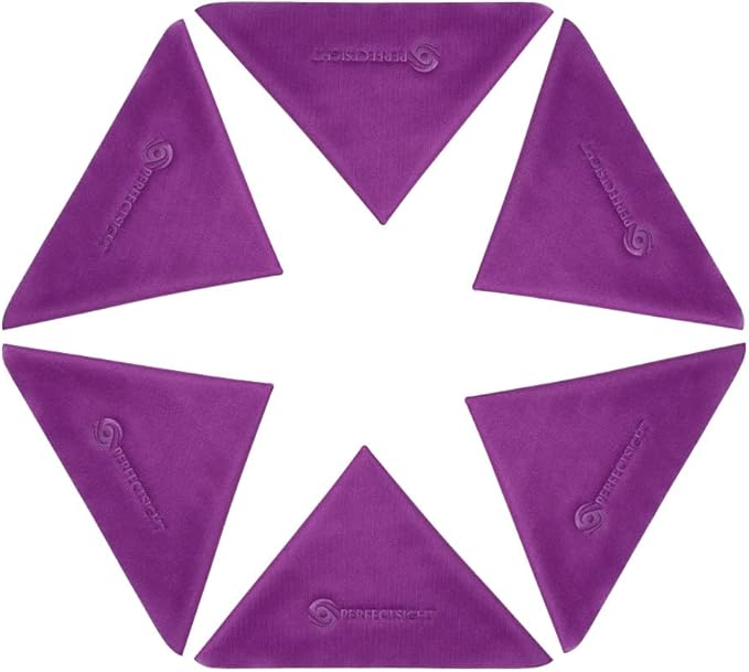 PERFECTSIGHT Microfiber Cleaning Cloth | Eyeglass Lens Cleaner [6 Pack, 5.7x6.7 Inch] Glasses, Phone, Camera, Computer Screen Cleaning | Safe for All Coated Lenses (Purple)