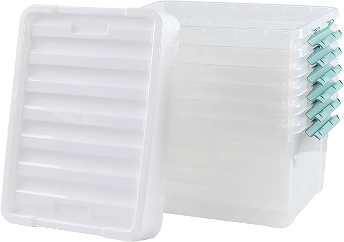 AnnkkyUS 35 Quarts Latching Box, Clear Storage Bins with Lids, Large Plastic Containers for Storage Set of 6