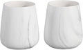 2Pcs Toothbrush Holder for Bathroom - Marble White Ceramic Tooth Brushing Holders Set, Toothbrush Cup & Toothpaste Organizer for Bathroom Countertop, Makeup Brush Holder, Pen Holder for Home Storage