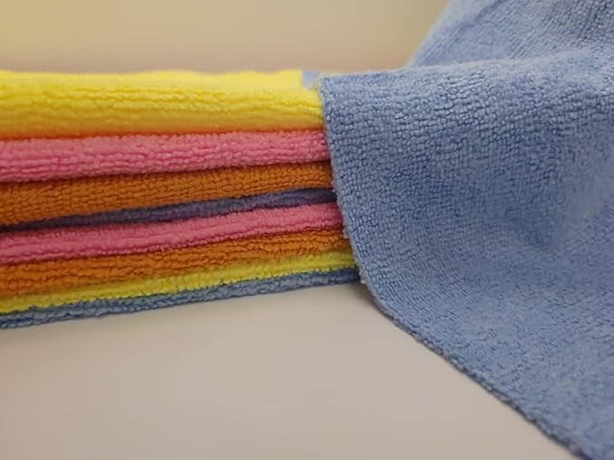 The EveryCart Microfiber Cleaning Cloths, 50 Pack, Multi-Color Blue Yellow Orange Pink, Lint Free Machine Washable, 16 x 16 Inches, Ultra-Absorbent for Home Kitchen Cleaning (Orange)