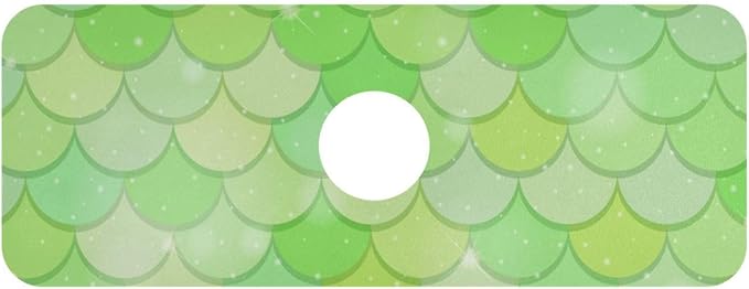 Kitchen Sink Splash Guard 1 PC 14.7 Inch Sink Faucet Mat Splash Guard for Bathroom Countertop Water Absorbent Foldable Cuttable Soft Washable Green Fish Scale