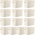 Zopeal Plastic Storage Bins 10 Pcs White Pantry Organizer Bins Small Baskets Storage Containers for Home Kitchen (10 x 7 x 6 Inch)