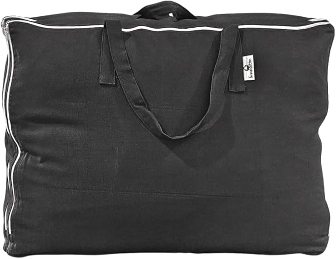 Blanket and Comforter Storage Bag with Handles for Comforters, Blankets, Linens and Garments | Underbed/Wardrobe Breathable Closet Organizer Bag (X-Large (21"x15"x10"), Black)