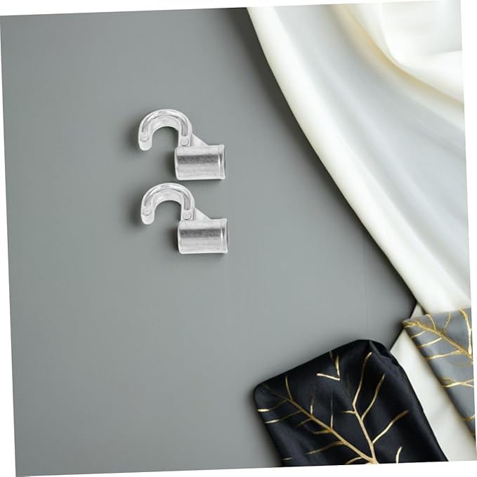 Aluminum Alloy Wardrobe Hooks 2pcs Closet Rod Hooks for Bedroom Kitchen Bathroom Organize Space