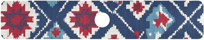 Kitchen Sink Splash Guard 1 PC 30 Inch Sink Faucet Mat Splash Guard for Bathroom Countertop Water Absorbent Foldable Cuttable Soft Washable Vintage Blue Floral Patriotic