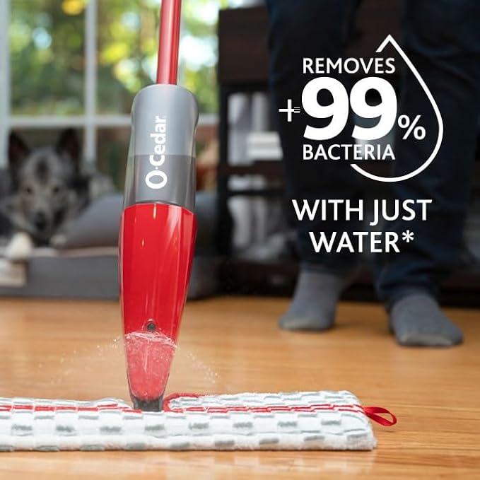 O-Cedar Genuine ProMist MAX Spray Mop Head Replacement (Pack of 4) | Machine Washable | Reusable | Microfiber Refill | Removes 99% of Bacteria