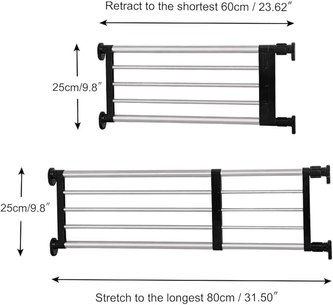 BAOYOUNI Expandable Closet Shelf Tension Rod Clothes Hanger Storage Rack Adjustable DIY Shelving Unit Cabinet Kitchen Bathroom Divider Separator Organizer, Black