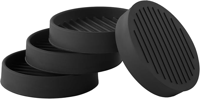 2.5x2.5 Round Rubber Furniture Caster Cups, Anti-Sliding Furniture Pads Bed Stopper Floor Protectors with Grip - Protect Any Flooring
