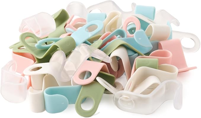 50 Pcs Closet Hanger Connector Hooks Space Saving Clothes Hanger Extenders for Wardrobe Organization Multi-Layer Cascading Hanger Hooks in Mixed Colors and Clear