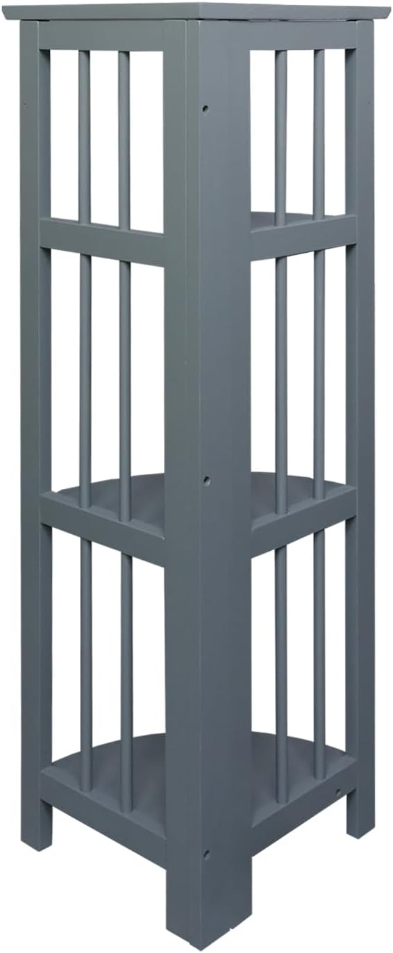Casual Home Mission 4-Shelf Corner Folding Bookcase, Slate Gray