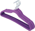 Sunbeam Slip-Proof Snag-Free Ultra Slim Velvet Hanger with Rotating Steel Hook (Pack of 10) (PURPLE)