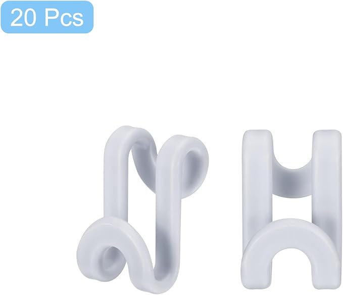 uxcell Clothes Hanger Connector Hooks, 20Pcs - ABS Hanger Hooks, Hanger Extender Hooks, Hanger Hooks Space Saver for Closet (Grey)