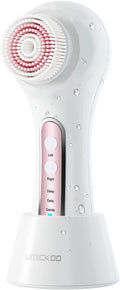Electric Facial Cleansing Brush, 2-Way Rotating Face Scrubber for Daily & Deep Cleaning, 3 Modes, 5 Brush Heads, Rechargeable, IPX7 Waterproof for All Skin Types