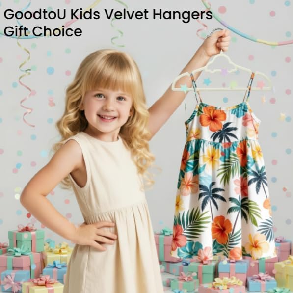 GoodtoU Baby Hangers, Kids Hangers 50 Pack Velvet Hangers for Toddler Infant Childrens Child Small Coats Pants Clothes - Closet Organizers & Storage 12.6 Inch