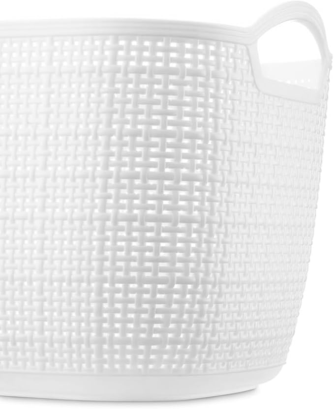 Whitmor Large Resin Tote Link Stitch, White, 2 Pcs/Set, Total 3 Sets，6 Pcs