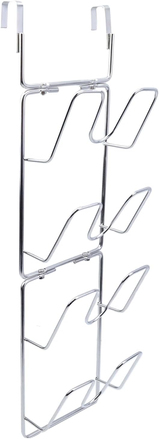 4 Tier Lid Organizer - No Drilling Wall Mounted Pot Cover Rack - Stainless Steel Lid Holder for Kitchen Cabinet