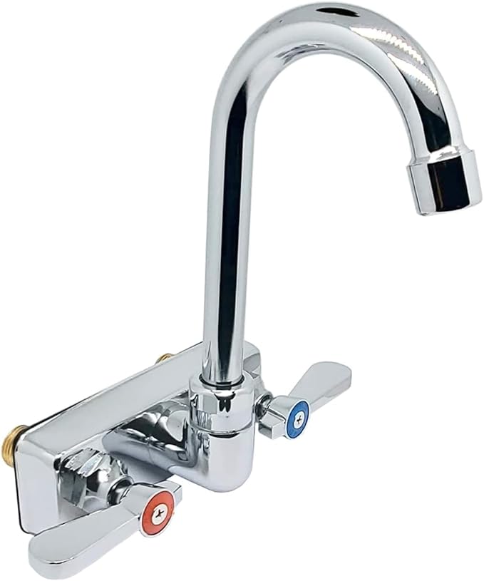 Stainless Steel Wall Mount Hand Basin with Gooseneck and Side Splash Guard. (16" x 12" Side Splash) Deep x long