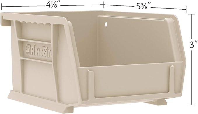 Akro-Mils 30210 AkroBins Plastic Storage Bins, Space-Saving Stackable Bins for Garage, Pantry, Craft Organization, 5" x 4" x 3", Black, (Pack of 24)