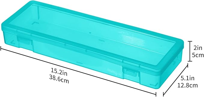 novelinks Plastic Clear Storage Containers for Organizing, Craft Storage Organizers and Stackable Storage Bins with Lids for Pencil Box, Bead, Cookie Cutter, Board Game (6 Pack Large -Color)