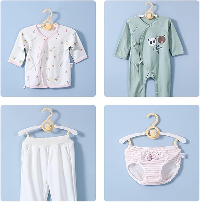 HGYZE Baby Nursery Closet Hangers, Non-Slip and Extendable Laundry Infant Pant Hangers for Newborn Clothes - 20pcs Colourful Gifts - Adjustable Children Coat Hanger for Girl Boy Toddler Kid, Colorful