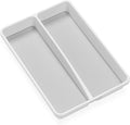 madesmart Small Utensil Tray, Multi Purpose Storage Organizer, Deep Storage for Ladles, Whisks & Serving Tools, Non Slip Lining, for Drawers & Home Organization, White