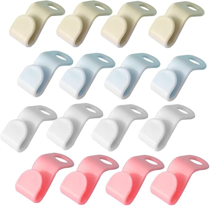 Meafeng 4 Color Hangers Hooks 100pcs Closet Organizer Space-Saving Stackable Hangers for Closet