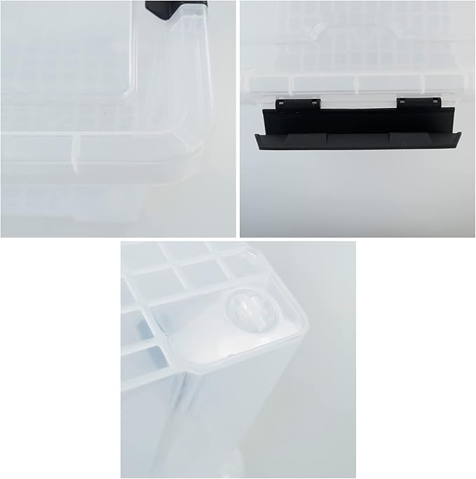 50 Quart Plastic Storage Bin, Stackable and Nestable Storage Boxes with Clear Lids and Secure Latching Buckles, Large Storage Container with Wheels (Clear, 50Quart-4Pack)