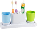 Bathroom Toothbrush Toothpaste Stand Organizer Plastic Storage Rack Set