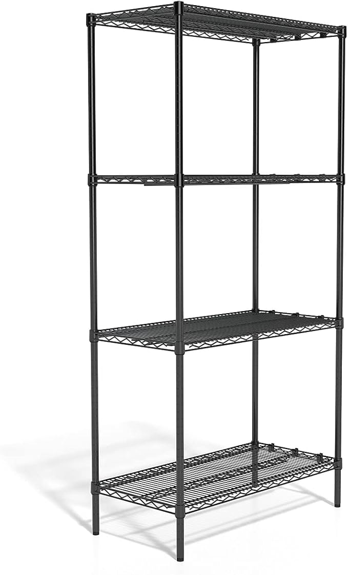 COASTWIDE Professional 4-Shelf Wire Unit, 36-inch W, Black, 2/Pack (CW25470-CCVS)