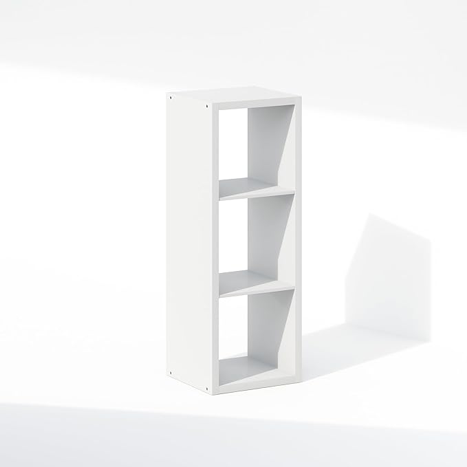 Furinno Cubic Closet Organizers and Storage, 3-Cube Closet Organizer, Open Shelf Closet Storage, Extra Thick Frame for Wardrobe, Bedroom, Living Room, White
