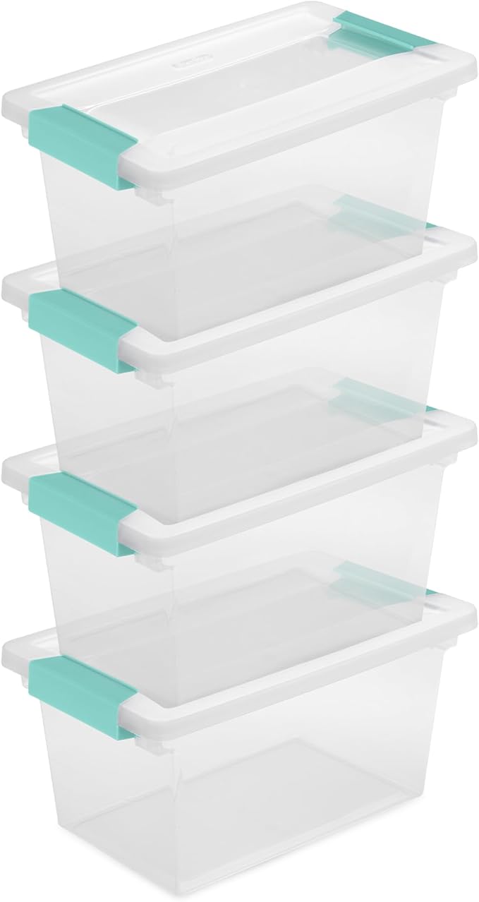 Sterilite 12-Pack Clip Box, Clear Storage for Crafts, Supplies and Office Items, Medium