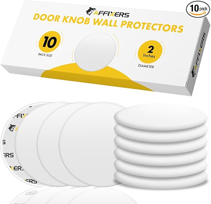 Door Stoppers for Wall – Clean and Dry Surface Required for Strong Adhesive, Sound Dampener Door Knob Wall Protector, Silicone Door Stop Bumpers Guard for Walls (10, Medium -2")