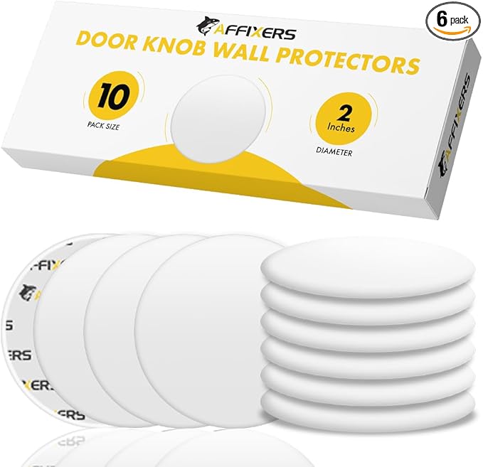 Door Stoppers for Wall – Clean and Dry Surface Required for Strong Adhesive, Sound Dampener Door Knob Wall Protector, Silicone Door Stop Bumpers Guard for Walls (6, Medium -2")