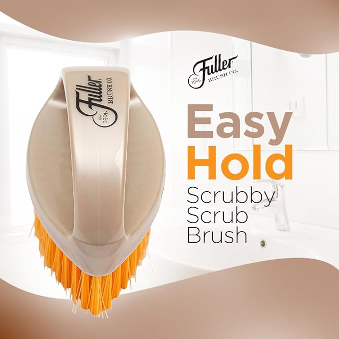 Fuller Brush Easy Hold Scrubby Brush – Ergonomic Non-Slip Grip Handle – Durable Stiff Bristles for Kitchen, Sink, Pots and Pans, Handheld Cleaning Brush (Pack of 1)