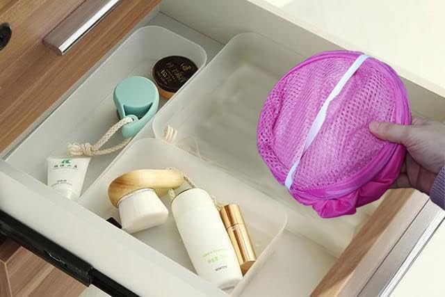 Pop Up Laundry Hamper, Portable Mesh Laundry Basket, Collapsible Clothes Storage Bin for Bedroom, Dormitory, Travel, Home, Rose Red