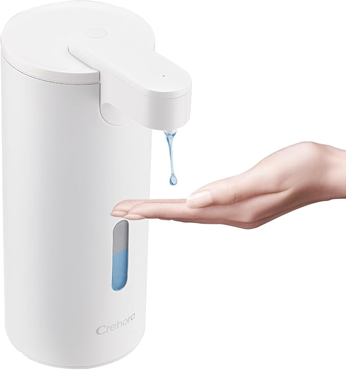 Automatic Soap Dispenser, Automatic Soap Dispenser Touchless, Kitchen & Bathroom, 3 Adjustable Volume for Liquid Soap, Water-Resistant, Hotel, Restaurant and School, Clog-Free, White