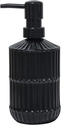 Black Glass Soap Dispenser with Pump, 15oz Refillable Liquid Hand Soap Dispenser, Lotion Dish Soap Dispenser for Modern Home Decor, Bathroom, Kitchen Countertop, Hotel