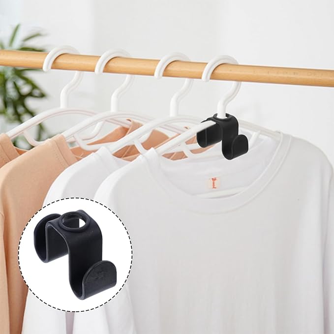 Luxshiny 10pcs Ultra Space Saving Hanger Hooks Connector Hooks for Closet Organizer Coat Hanger Space Saver