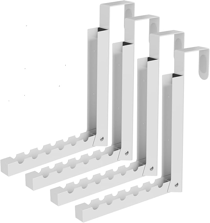 ZMBESUP Over The Door Hanger Folding Clothes Drying Rack, Folding Hanging Coat Rack for Indoor Laundry Room Compact Small Space Foldable Portable Clothing Hanger Hook Collapsible- 4 Pack (White)