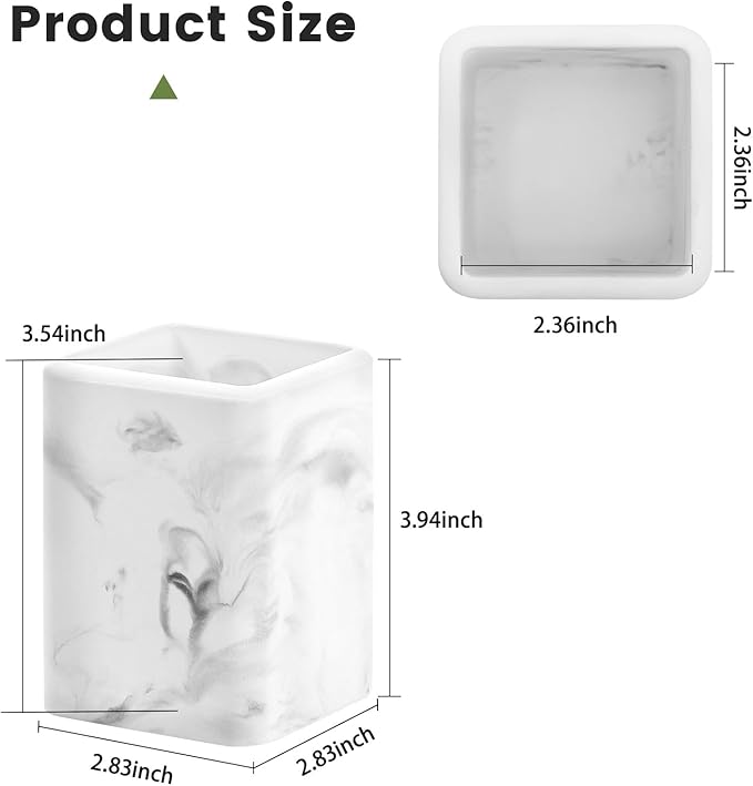 Luxspire Toothbrush Holders 2 Pack, Fast Drying Toothbrush Holders for Bathroom, Diatomite Toothbrush Cups Electric Toothbrush and Toothpaste Holder for Bathroom Countertop, Marble