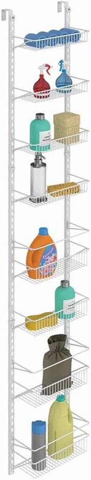 ClosetMaid Adjustable Organizer Rack with Baskets Wall or Over Door Mount, for Kitchen, Pantry, Utility Room, Closet, 12 in. W, White Finish