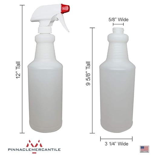 Pinnacle Mercantile Plastic Spray Bottles Leak Proof Technology Empty 32 oz Pack of 78 Made in USA