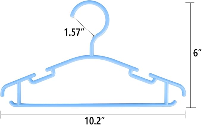 GoodtoU Baby Hangers, 60Pack Blue Baby Clothes Hangers for Infant Kids for Closet Coat Child Hanger Plastic Small Clothes Organization