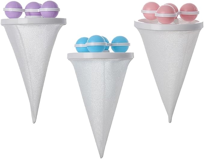 Pet Hair Remover for Laundry, Floating Hair Filtering Mesh Removal Reusable Lint Catcher for Washing Machine Wool Device, Pet Hairs Remover Hairs Filter Cleaning Mesh Bag (3Color, 3pcs)