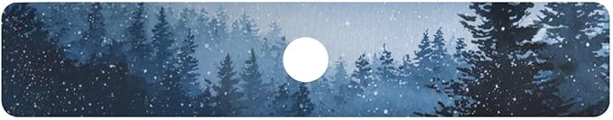 Kitchen Sink Splash Guard 1 PC 30 Inch Sink Faucet Mat Splash Guard for Bathroom Countertop Water Absorbent Foldable Cuttable Soft Washable Watercolor Winter Mountain Blue