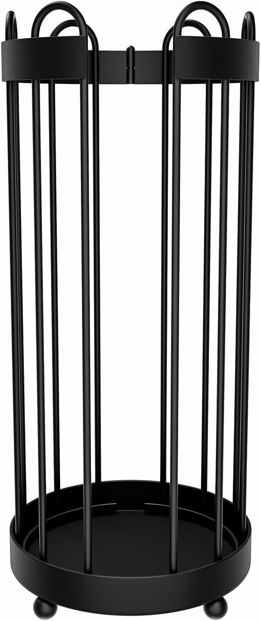 Epicano Toilet Paper Holder Stand, Freestanding Toilet Tissue Organizer, Minimalistic Storage Solution, Holds Mega Rolls-Modern Black