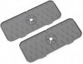 Silicone Sink Splash Guard & Water Catcher Mat, Adjustable Faucet Drip Mat for Kitchen & Bathroom, Gray, 14.56 x 5.51 Inches (2)