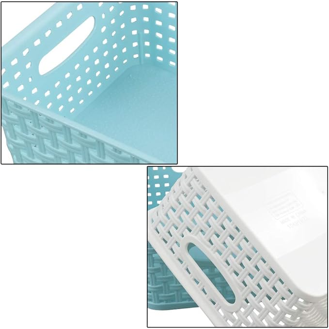 Vababa Plastic Storage Baskets/Storage Bins, Pack for 6