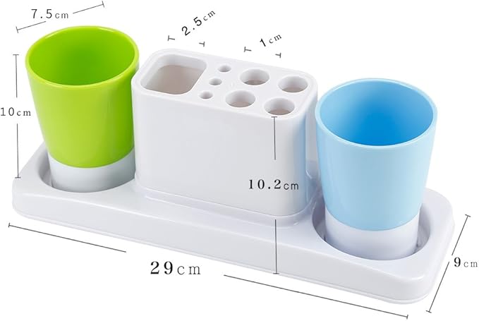 Bathroom Toothbrush Toothpaste Stand Organizer Plastic Storage Rack Set